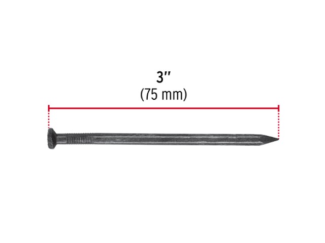 BOLSA CON 1 KG DE CLAVOS PARA CONCRETO NEGROS 3″, FIERO  44135