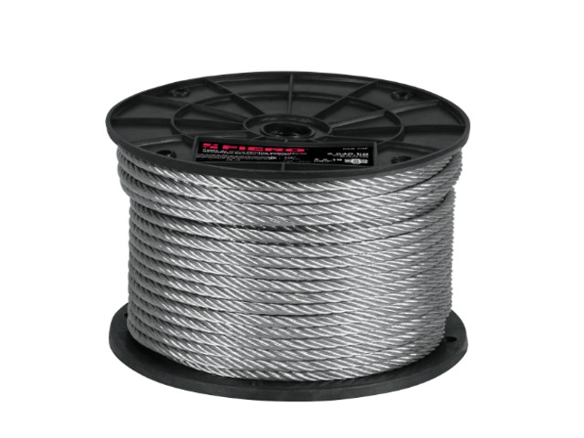 METRO DE CABLE FLEXIBLE 1/4″ DE ACERO 7X19 HILOS, 75 M  44213