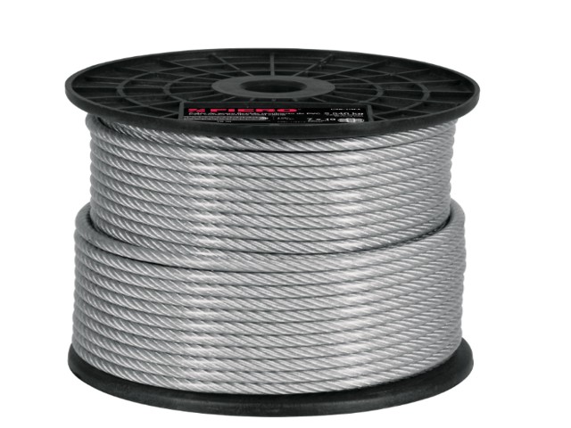 METRO CABLE FLEXIBLE 1/4″ ACERO 7X19 RECUBIERTO PVC, 75 M   44224