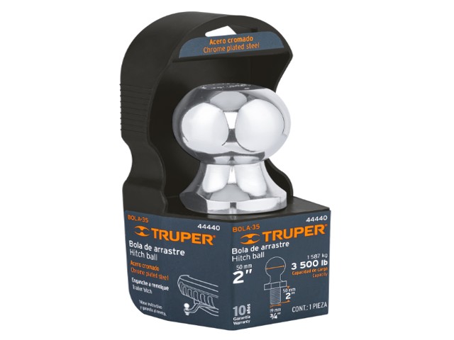 BOLA DE ARRASTRE PARA REMOLQUE, 2″, 3500 LB, TRUPER  44440