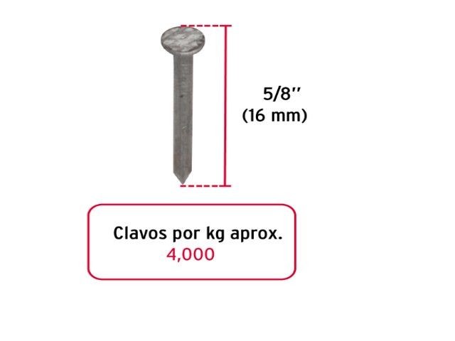 BOLSA CON 1 KG DE CLAVOS ALFILERILLOS DE 5/8" CON CABEZA 44500 - Image 2