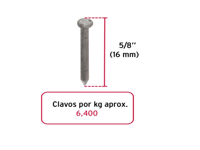 BOLSA CON 1 KG DE CLAVOS ALFILERILLOS DE 5/8" SIN CABEZA 44503 - Image 2