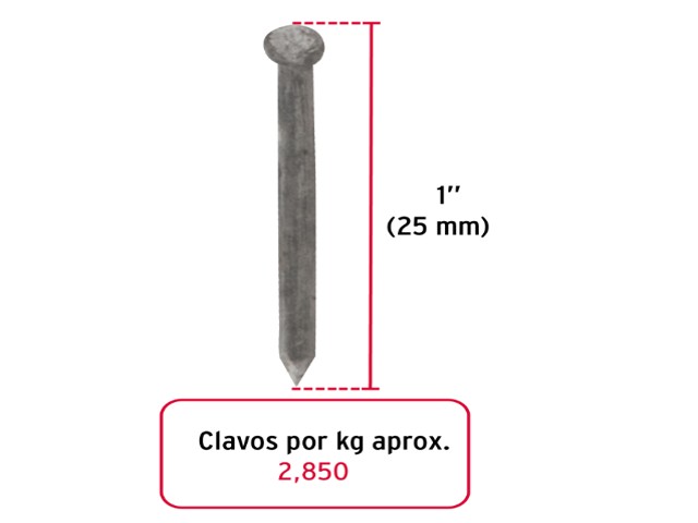 BOLSA CON 1 KG DE CLAVOS ALFILERILLOS DE 1" SIN CABEZA 44505 - Image 2