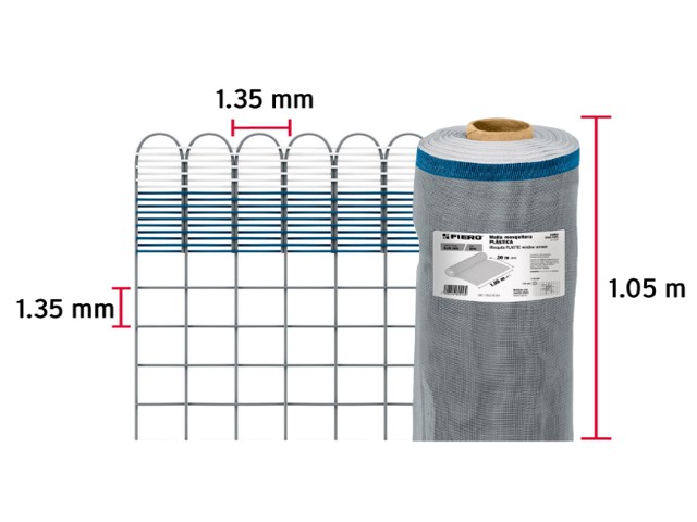 METRO DE MALLA MOSQUITERA PLÁSTICA, 1.05 X 30 M, GRIS  44960XM