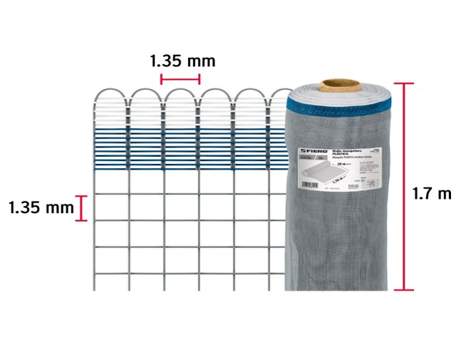 METRO DE MALLA MOSQUITERA PLÁSTICA, 1.70 X 30 M, GRIS  44963XM