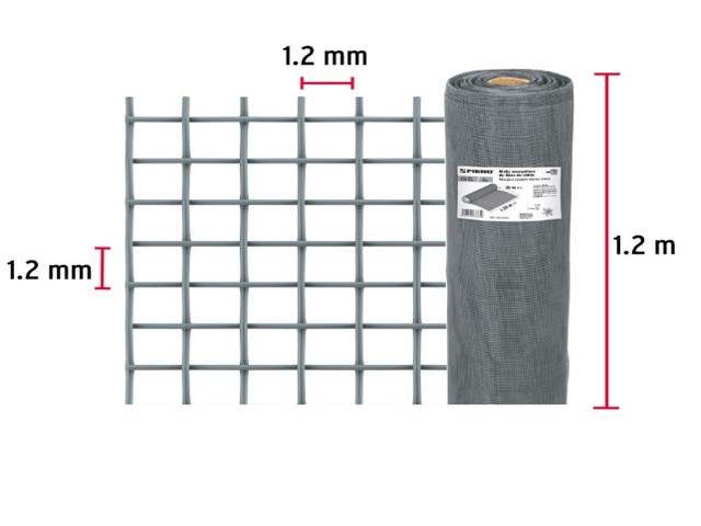 METRO MALLA MOSQUITERA FIBRA DE VIDRIO GRIS DE 30 M X 1.2 M  44982XM