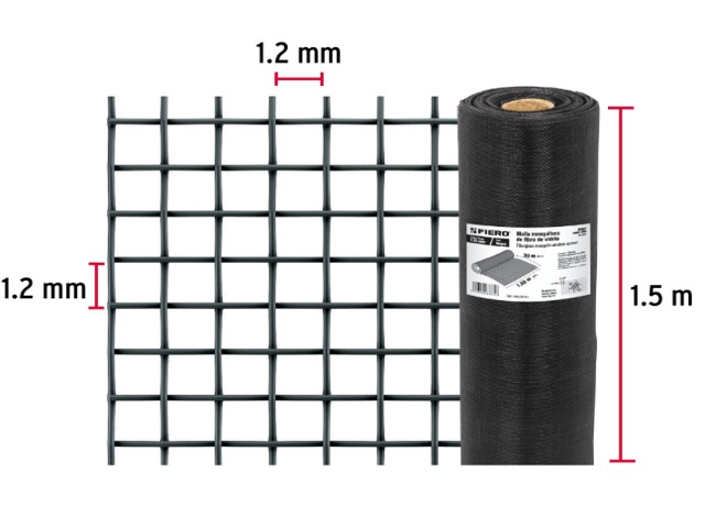 METRO DE MALLA MOSQUITERA, FIBRA DE VIDRIO, NEGRA, 1.50 X 30  44997XM