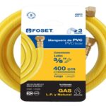 MANGUERA PARA GAS, PVC AMARILLA, 3/8"X4 M, C/CONEXIÓN, FOSET  45013