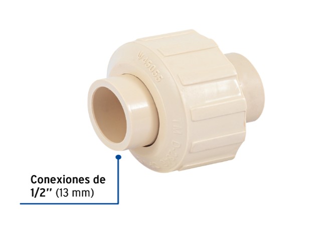 TUERCA UNIÓN LISA DE CPVC 1/2″, FOSET  45055