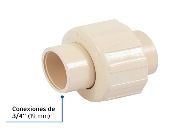 TUERCA UNIÓN LISA DE CPVC 3/4″, FOSET  45056