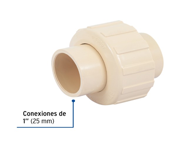 TUERCA UNIÓN LISA DE CPVC 1″, FOSET  45057