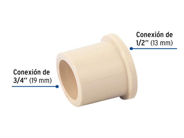 REDUCCIÓN BUSHING DE CPVC, 3/4″ X 1/2″, FOSET  45062
