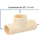 TEE SENCILLA DE CPVC 1/2", FOSET  45069