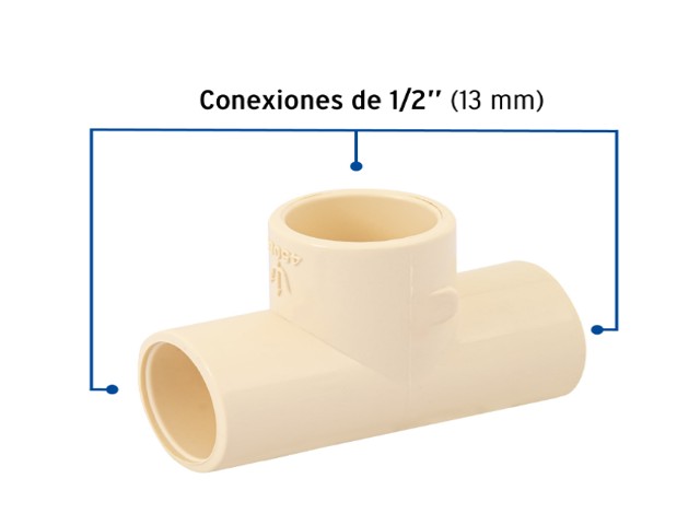 TEE SENCILLA DE CPVC 1/2″, FOSET  45069