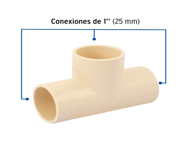 TEE SENCILLA DE CPVC 1″, FOSET  45071