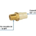 ADAPTADOR MACHO DE CPVC 1/2" CON INSERTO METÁLICO, FOSET  45104