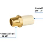 ADAPTADORMACHO DE CPVC 3/4" CON INSERTO METÁLICO, FOSET   45105