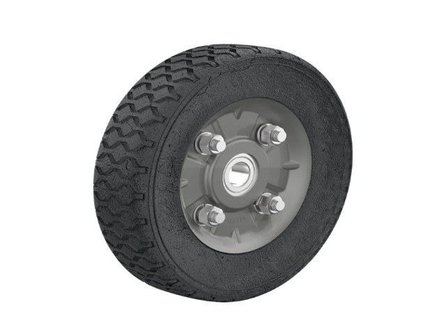 RUEDA DE HULE SÓLIDO 7″ PARA DIABLO, UN BALERO, PRETUL  45482