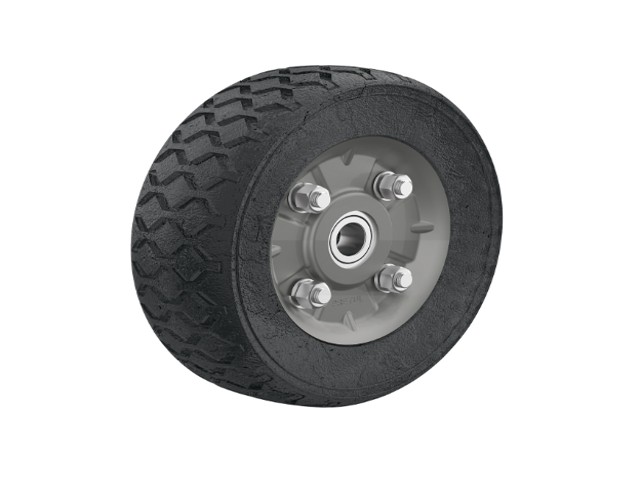 RUEDA DE HULE SÓLIDO 7″ PARA DIABLO, DOBLE BALERO, PRETUL  45483