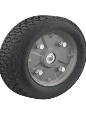 RUEDA DE HULE SÓLIDO 9" PARA DIABLO, DOBLE BALERO, PRETUL  45487