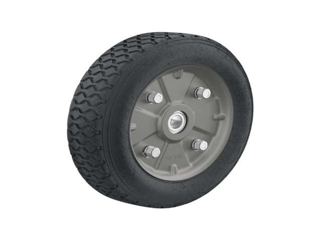 RUEDA DE HULE SÓLIDO 9″ PARA DIABLO, DOBLE BALERO, PRETUL  45487