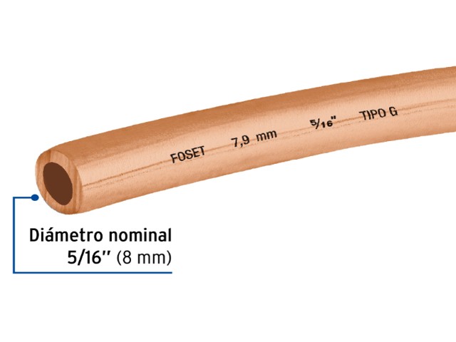 METRO DE TUBO DE COBRE FLEXIBLE, 5/16″  48156XM