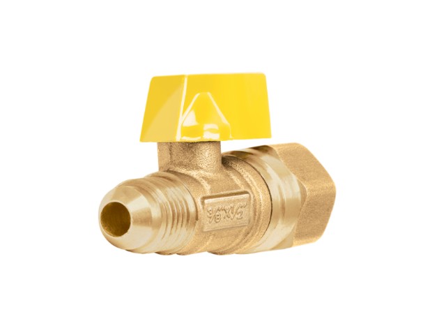 VALVULA DE CONTROL DE LATON PARA GAS, 3/8 X 1/2, FOSET  49115