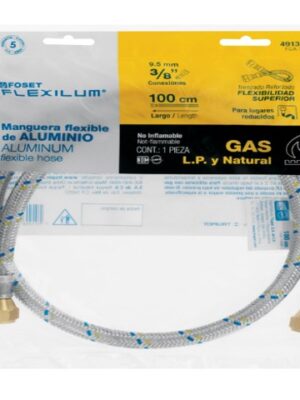 MANGUERA PARA GAS, ALUMINIO, 3/8 FLARE , 100 CM, FOSET  49138