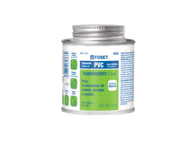 CEMENTO PARA PVC EN BOTE DE 145 ML, BAJA PRESIÓN, FOSET  49562