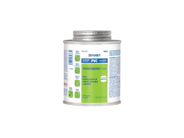 CEMENTO PARA PVC EN BOTE DE 250 ML, BAJA PRESIÓN, FOSET  49563