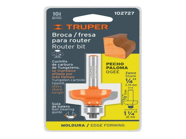 BROCA PARA ROUTER, PECHO PALOMA, 1-1/4' CON BALERO, TRUPER 102727 - Image 2