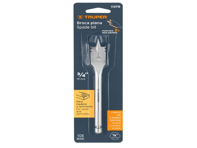 BROCA PLANA DE MANITA 3/4' PARA MADERA, TRUPER 11378 - Image 2
