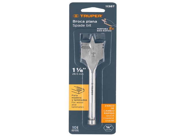 BROCA PLANA DE MANITA 1-1/8' PARA MADERA, TRUPER 11387 - Image 2