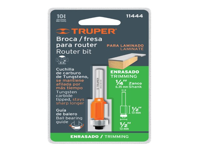 BROCA PARA ROUTER, CORTE RECTO, 1/2' CON BALERO, TRUPER 11444 - Image 2