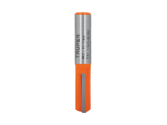 BROCA PARA ROUTER, RECTA 2 FILOS, 1/4′, MEDIANA, TRUPER   11452