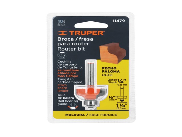 BROCA PARA ROUTER, PECHO PALOMA, 1-1/8' CON BALERO, TRUPER 11479 - Image 2