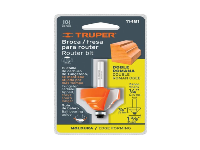BROCA PARA ROUTER, DOBLE ROMANA, 1-3/8' CON BALERO, TRUPER 11481 - Image 2