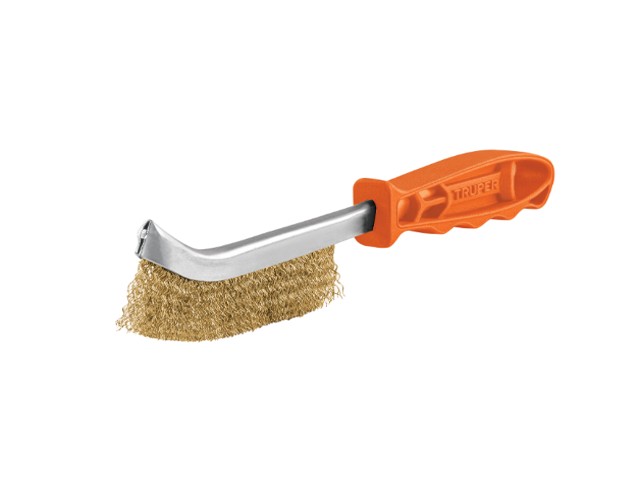 CEPILLO DE ALAMBRE CURVO ANTI-CHISPA, ACERO LATONADO, TRUPER   11540