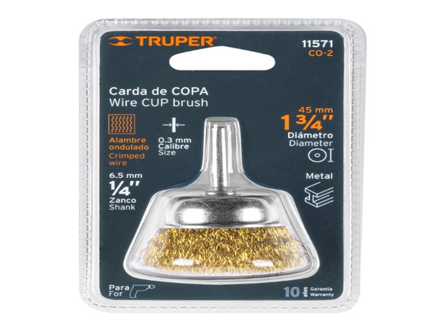 CARDA DE COPA 1-3/4' ALAMBRE GRUESO PARA TALADRO, TRUPER 11571 - Image 2
