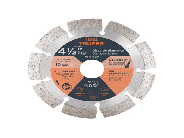 DISCO DE DIAMANTE DE 4-1/2′ X 2.1 MM, RIN SEGMENTADO, TRUPER   11582
