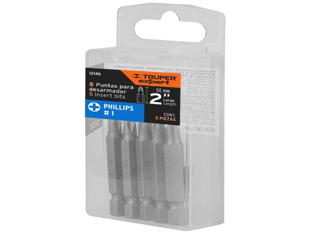 ESTUCHE CON 5 PUNTAS DE CRUZ PH1 LARGO 2', TRUPER EXPERT 12146 - Image 2