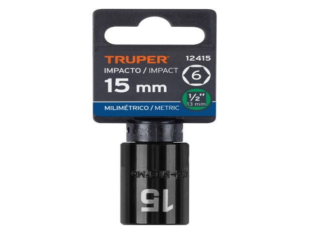 DADO CUADRO 1/2' DE IMPACTO 6 PUNTAS DE 15 MM, TRUPER 12415 - Image 2