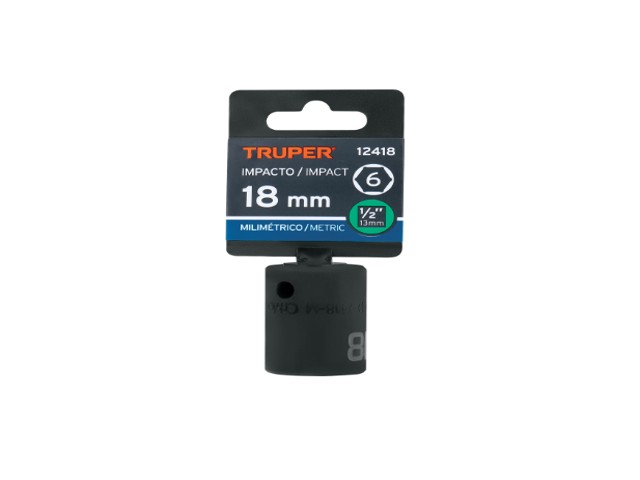 DADO CUADRO 1/2' DE IMPACTO 6 PUNTAS DE 18 MM, TRUPER 12418 - Image 2