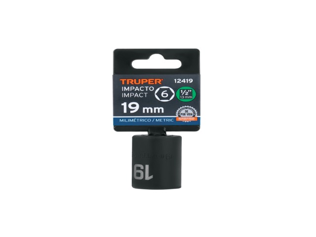 DADO CUADRO 1/2' DE IMPACTO 6 PUNTAS DE 19 MM, TRUPER 12419 - Image 2