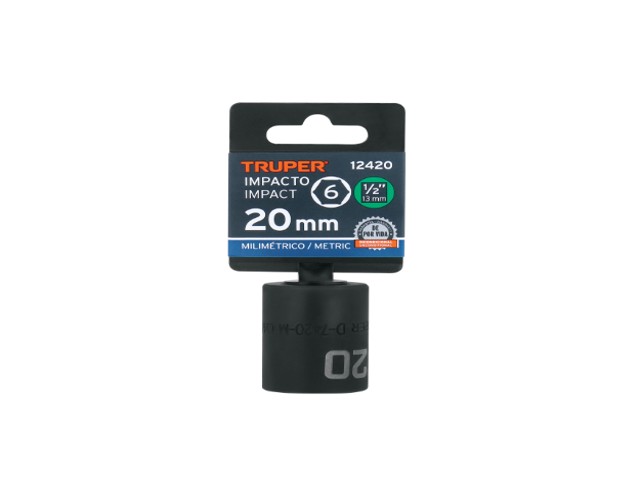 DADO CUADRO 1/2' DE IMPACTO 6 PUNTAS DE 20 MM, TRUPER 12420 - Image 2