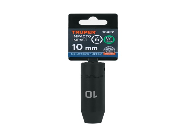 DADO LARGO CUADRO 1/2' DE IMPACTO 6 PUNTAS DE 10 MM, TRUPER 12422 - Image 2