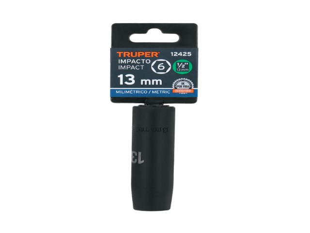 DADO LARGO CUADRO 1/2' DE IMPACTO 6 PUNTAS DE 13 MM, TRUPER 12425 - Image 2