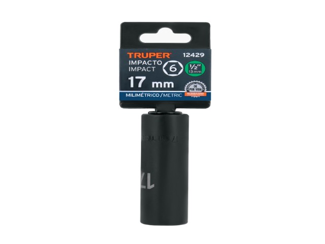 DADO LARGO CUADRO 1/2' DE IMPACTO 6 PUNTAS DE 17 MM, TRUPER 12429 - Image 2