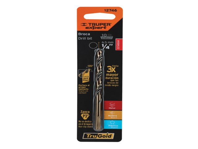 BROCA HSS 1/4' TRUGOLD PARA METAL EN BLÍSTER, EXPERT 12746 - Image 2