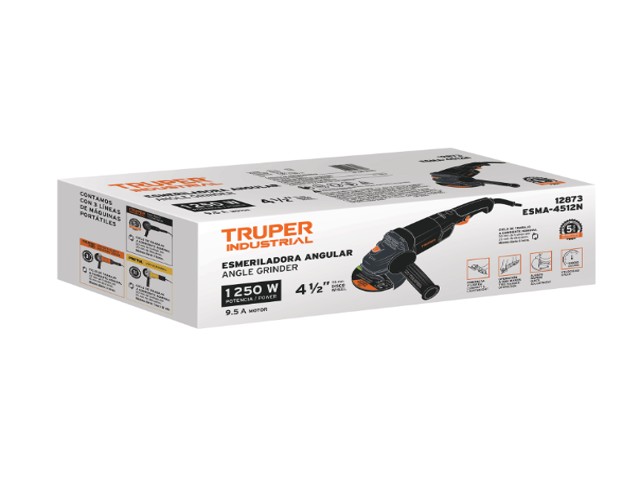 ESMERILADORA ANGULAR 4-1/2', 1250W, TRUPER INDUSTRIAL 12873 - Image 2